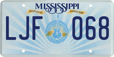 MS license plate LJF068