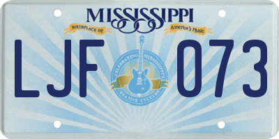 MS license plate LJF073