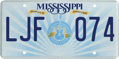 MS license plate LJF074