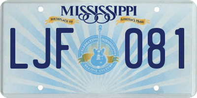 MS license plate LJF081
