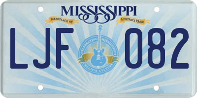 MS license plate LJF082