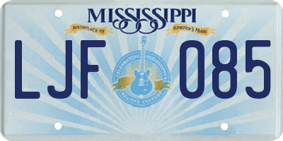 MS license plate LJF085