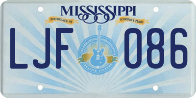 MS license plate LJF086