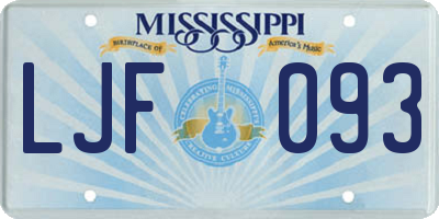 MS license plate LJF093