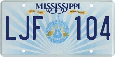 MS license plate LJF104