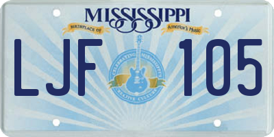 MS license plate LJF105