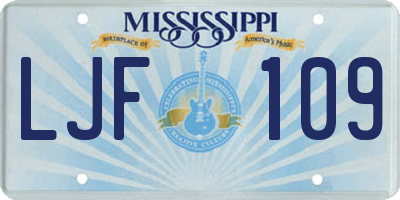 MS license plate LJF109