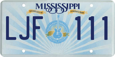MS license plate LJF111