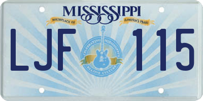 MS license plate LJF115