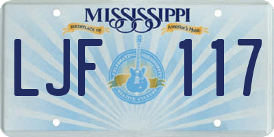 MS license plate LJF117