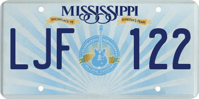 MS license plate LJF122