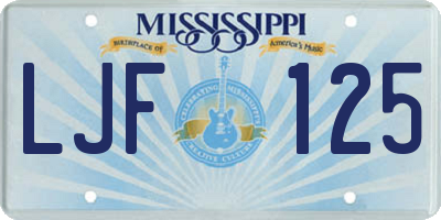 MS license plate LJF125