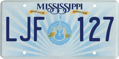 MS license plate LJF127