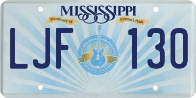 MS license plate LJF130