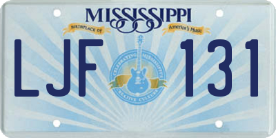 MS license plate LJF131
