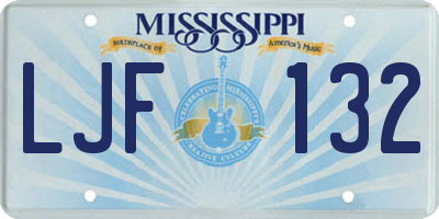 MS license plate LJF132