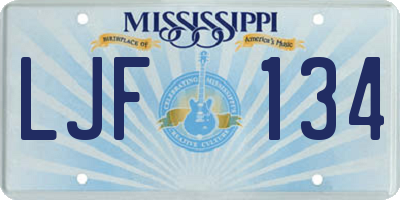 MS license plate LJF134