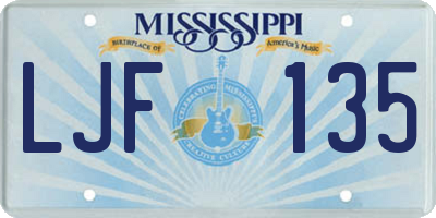 MS license plate LJF135
