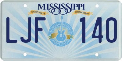 MS license plate LJF140