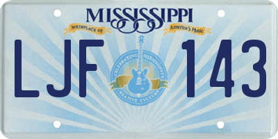 MS license plate LJF143