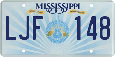 MS license plate LJF148