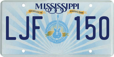MS license plate LJF150