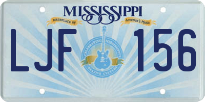 MS license plate LJF156