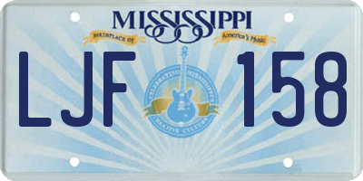 MS license plate LJF158