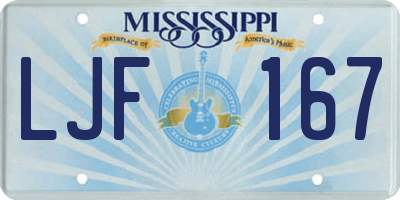 MS license plate LJF167