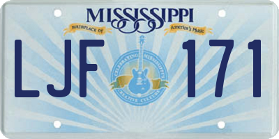 MS license plate LJF171