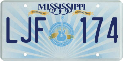 MS license plate LJF174