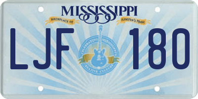 MS license plate LJF180