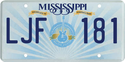 MS license plate LJF181