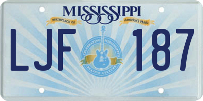 MS license plate LJF187