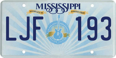 MS license plate LJF193