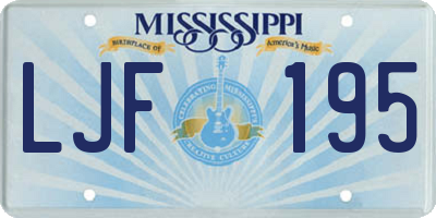 MS license plate LJF195