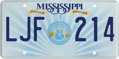 MS license plate LJF214