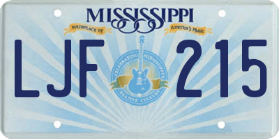 MS license plate LJF215