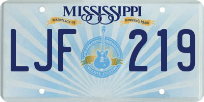MS license plate LJF219