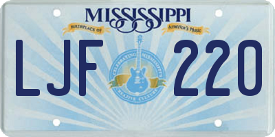 MS license plate LJF220