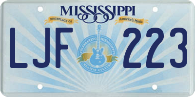 MS license plate LJF223