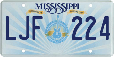 MS license plate LJF224