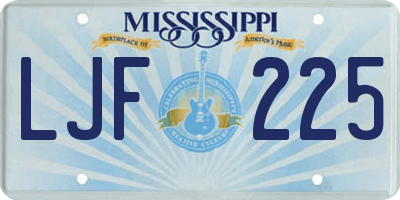 MS license plate LJF225
