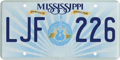 MS license plate LJF226