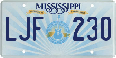 MS license plate LJF230