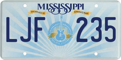 MS license plate LJF235