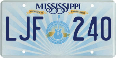 MS license plate LJF240