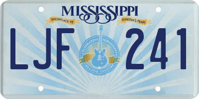 MS license plate LJF241