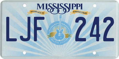 MS license plate LJF242