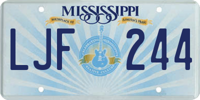 MS license plate LJF244